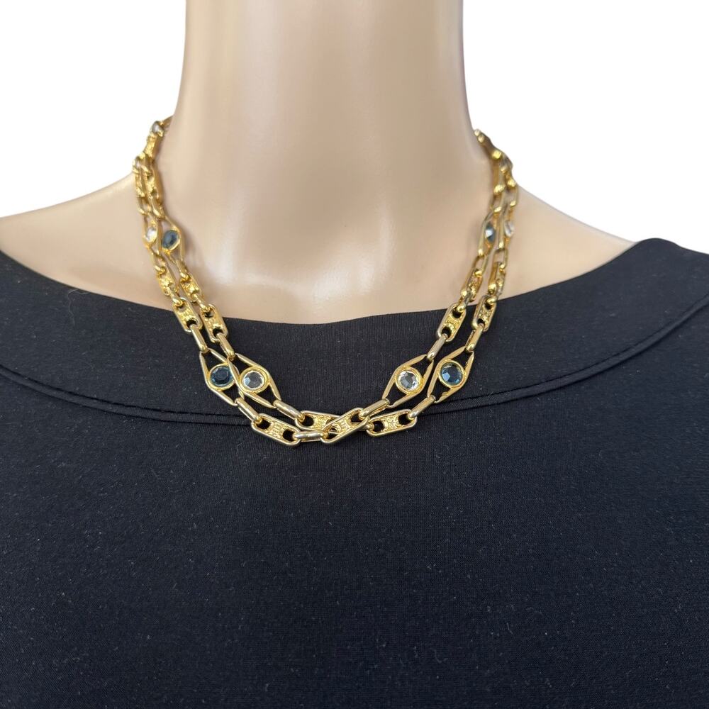 Celine Vintage Crystal Triomphe Link Necklace - Picture 2 of 9